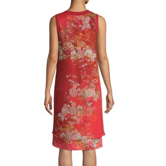 ElieTahari red floral dress never worn! Beautiful - Picture 7 of 7